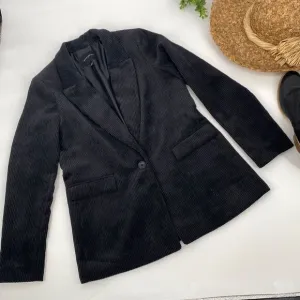 Banana Republic Long Corduroy Boyfriend Blazer Black 4