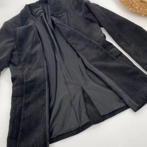 Banana Republic Long Corduroy Boyfriend Blazer Black 4