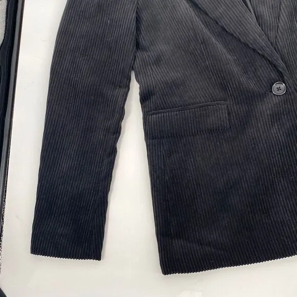 Banana Republic Long Corduroy Boyfriend Blazer Black 4