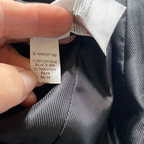 Banana Republic Long Corduroy Boyfriend Blazer Black 4