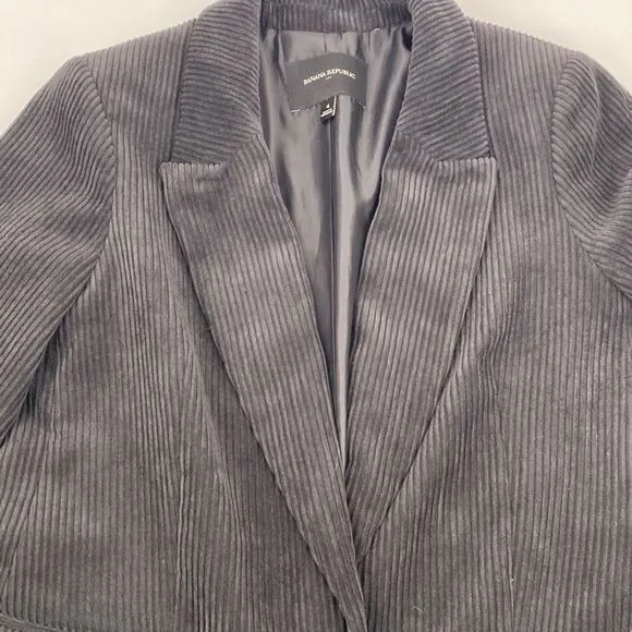 Banana Republic Long Corduroy Boyfriend Blazer Black 4
