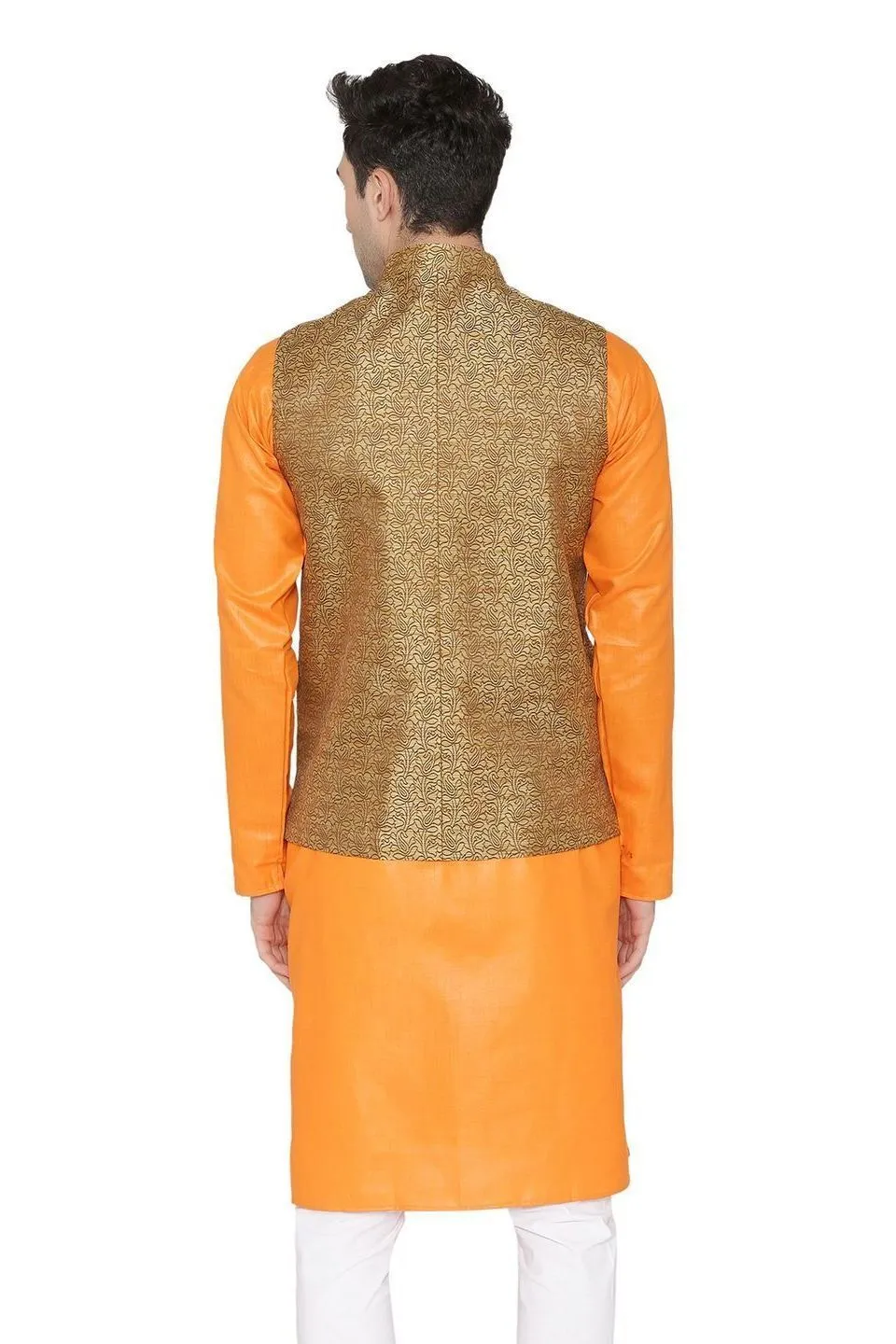 Banarasi Rayon Cotton Brown Modi Nehru Jacket