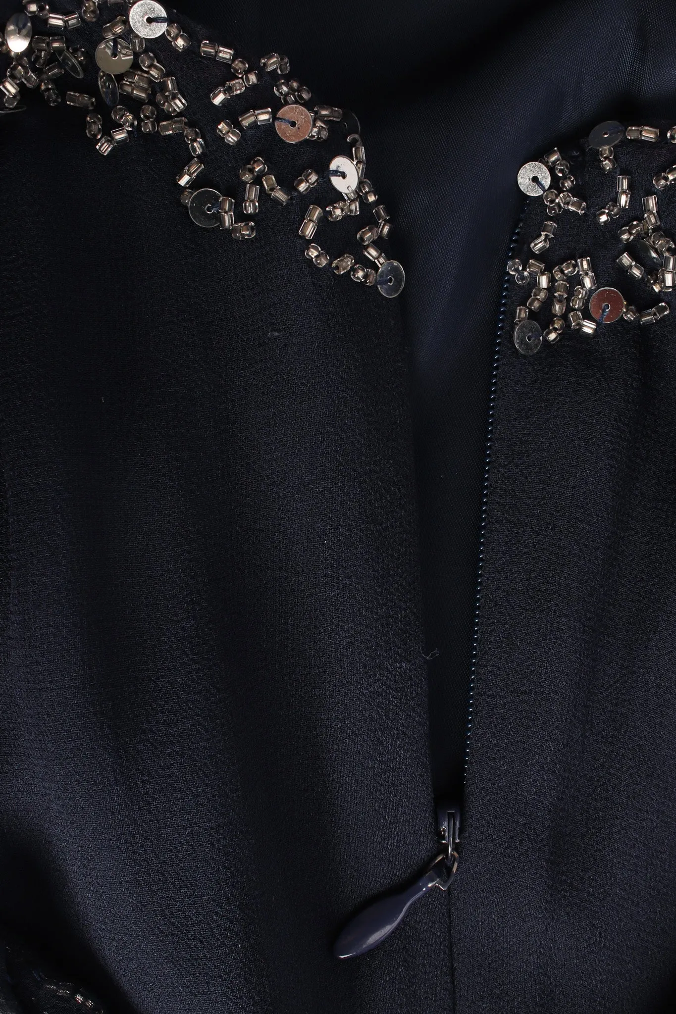 Beaded Sequin Silk Shift Dress
