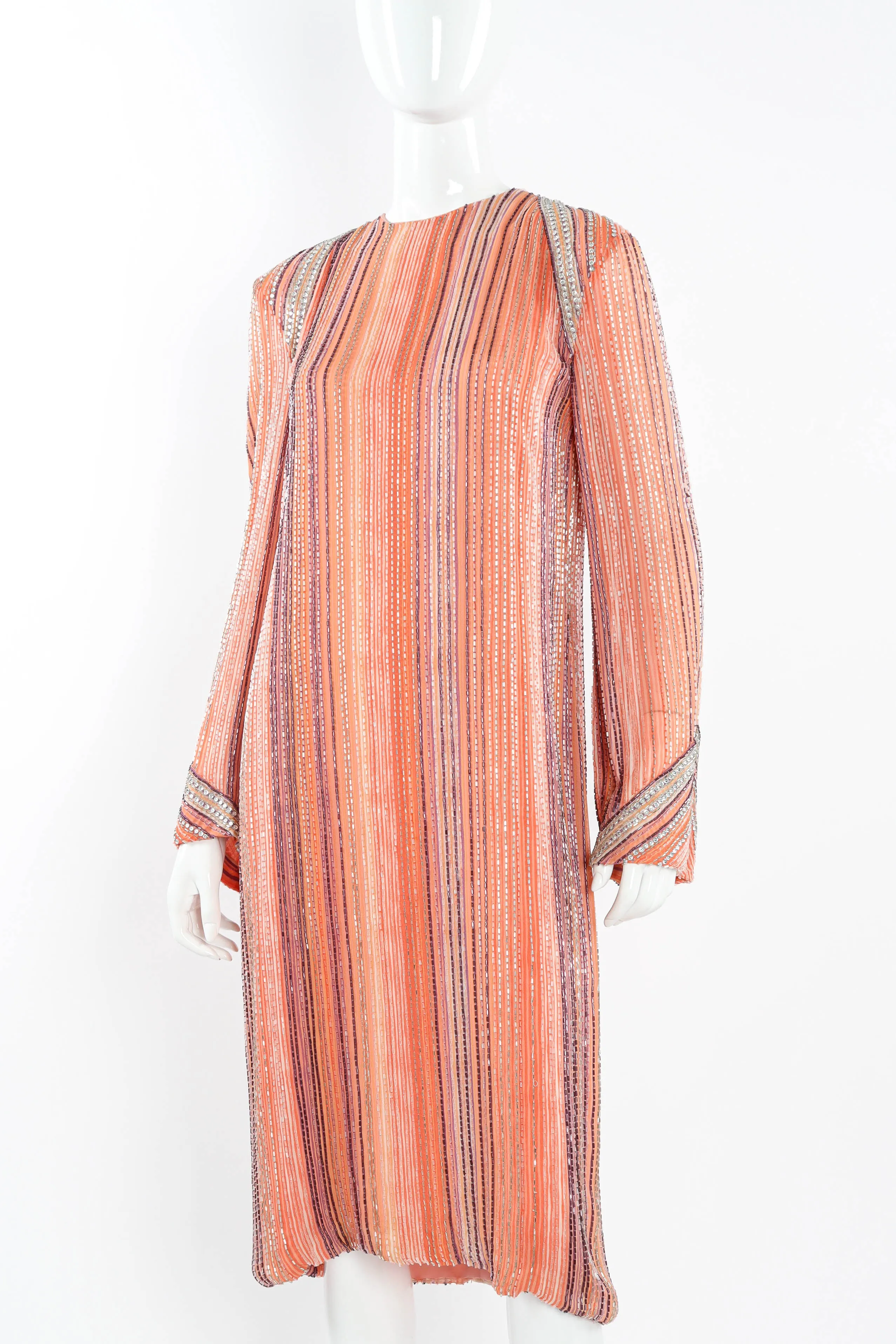 Beaded Stripe Shift Dress