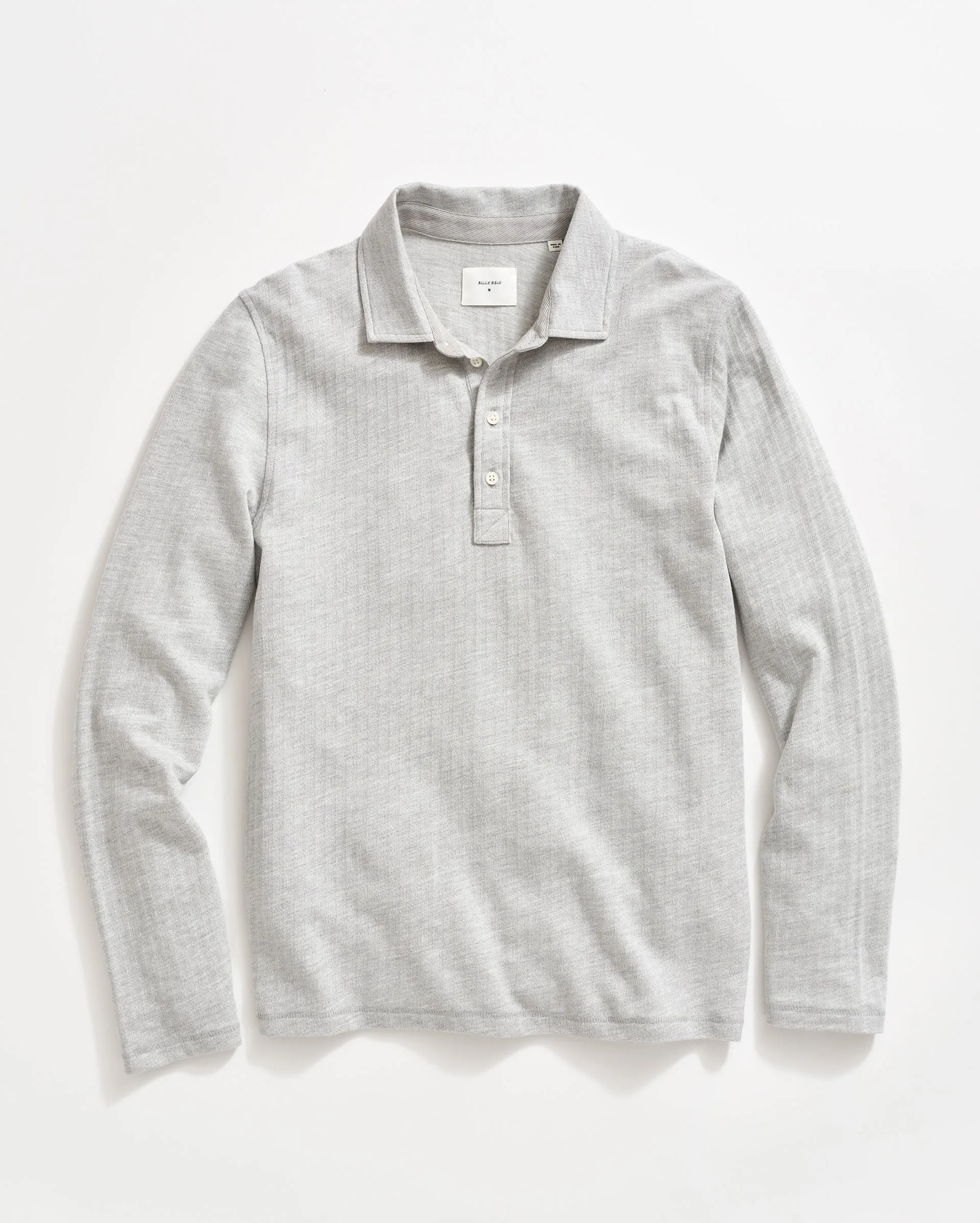 Billy Reid Herringbone LS Polo