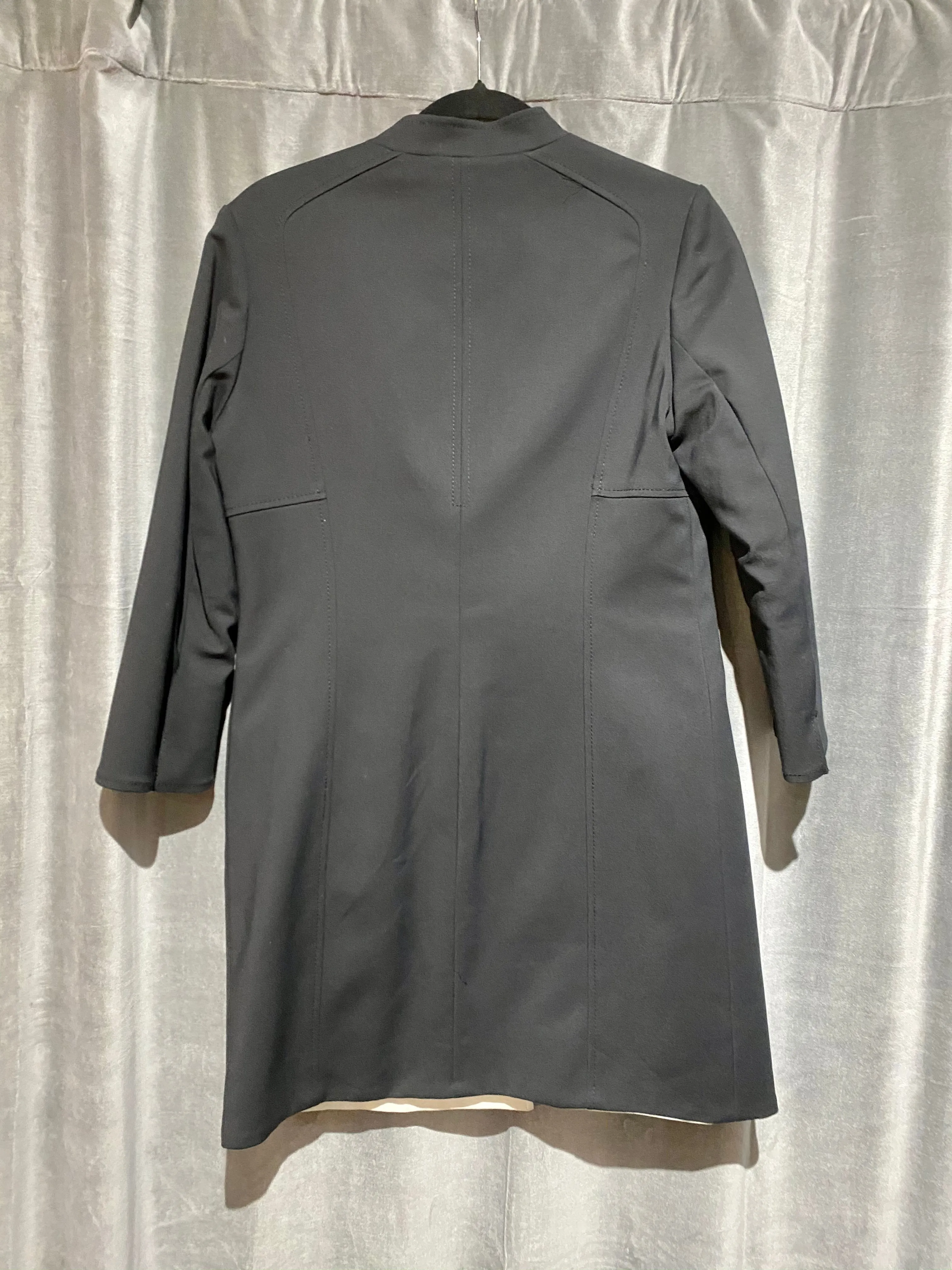 Black and White Reversible Coat Collarless Coat 3/4 Sleeves