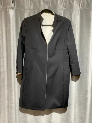 Black and White Reversible Coat Collarless Coat 3/4 Sleeves
