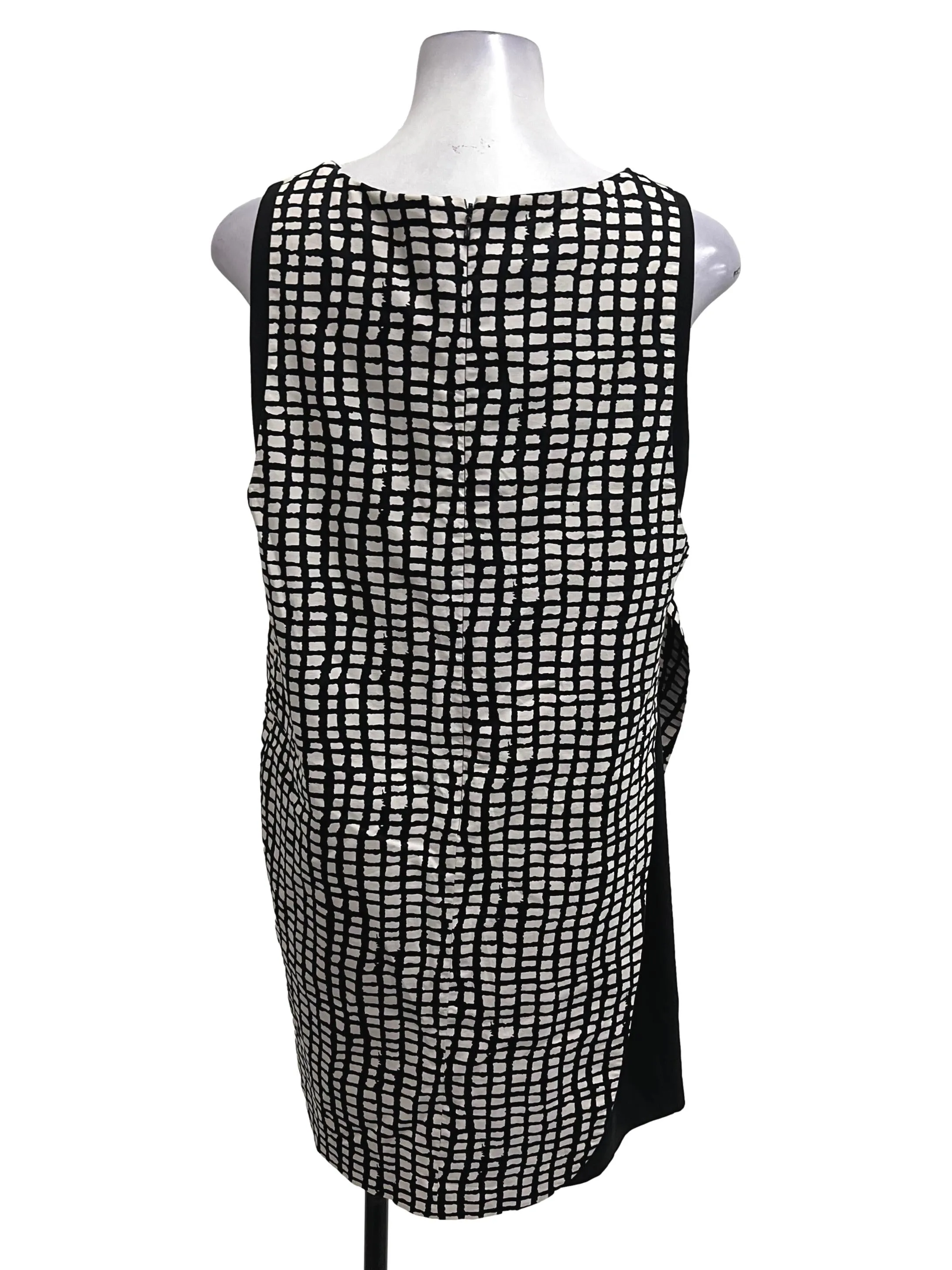 Black Grid Shift Dress