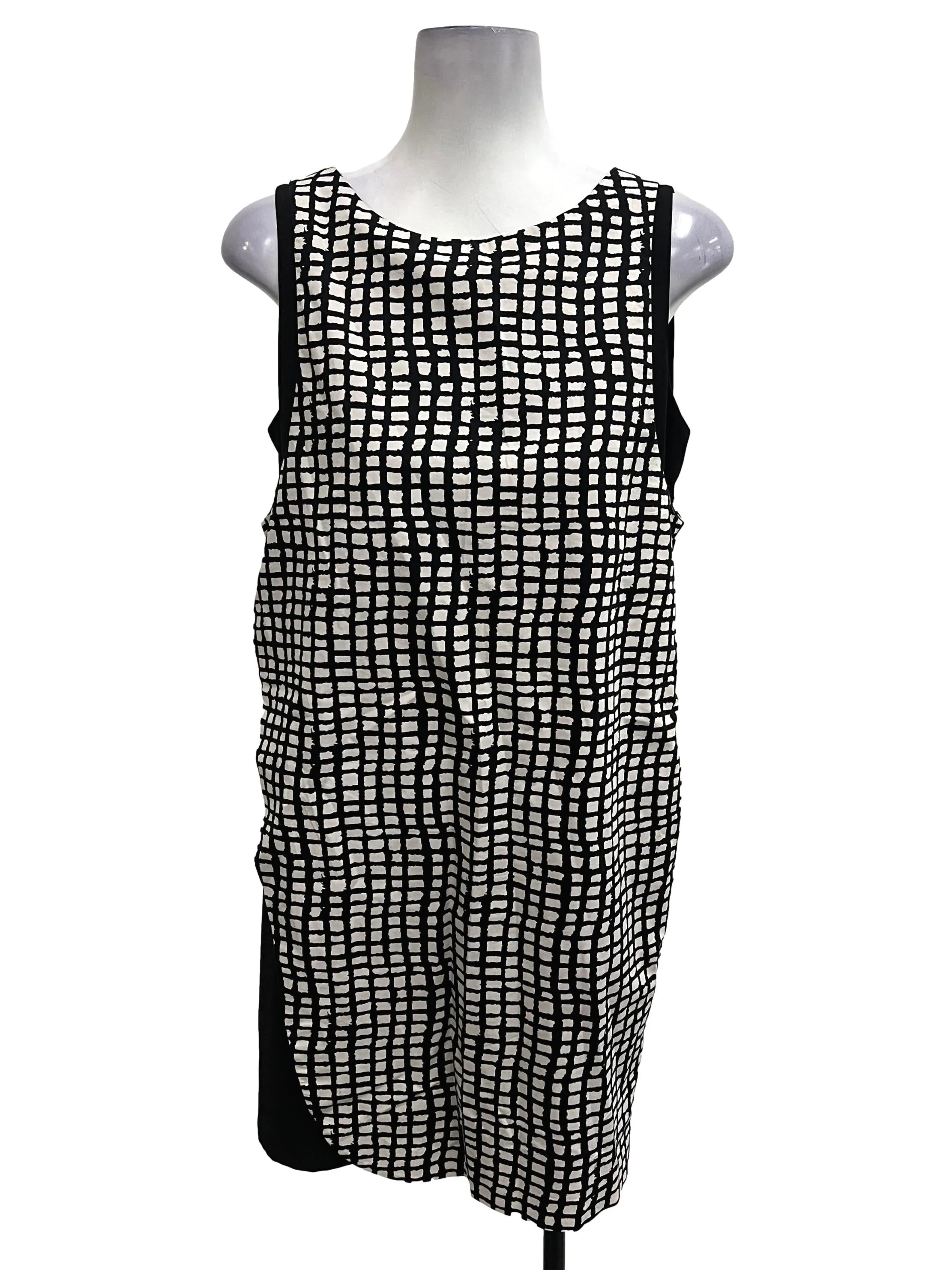 Black Grid Shift Dress