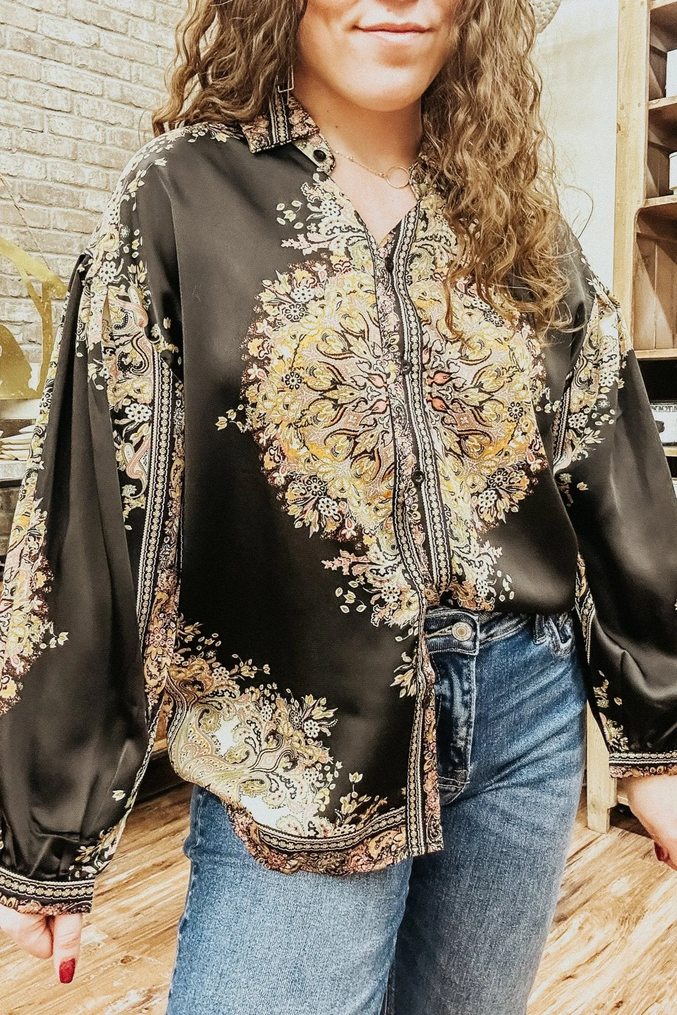 Black Pierra Button Down Shirt