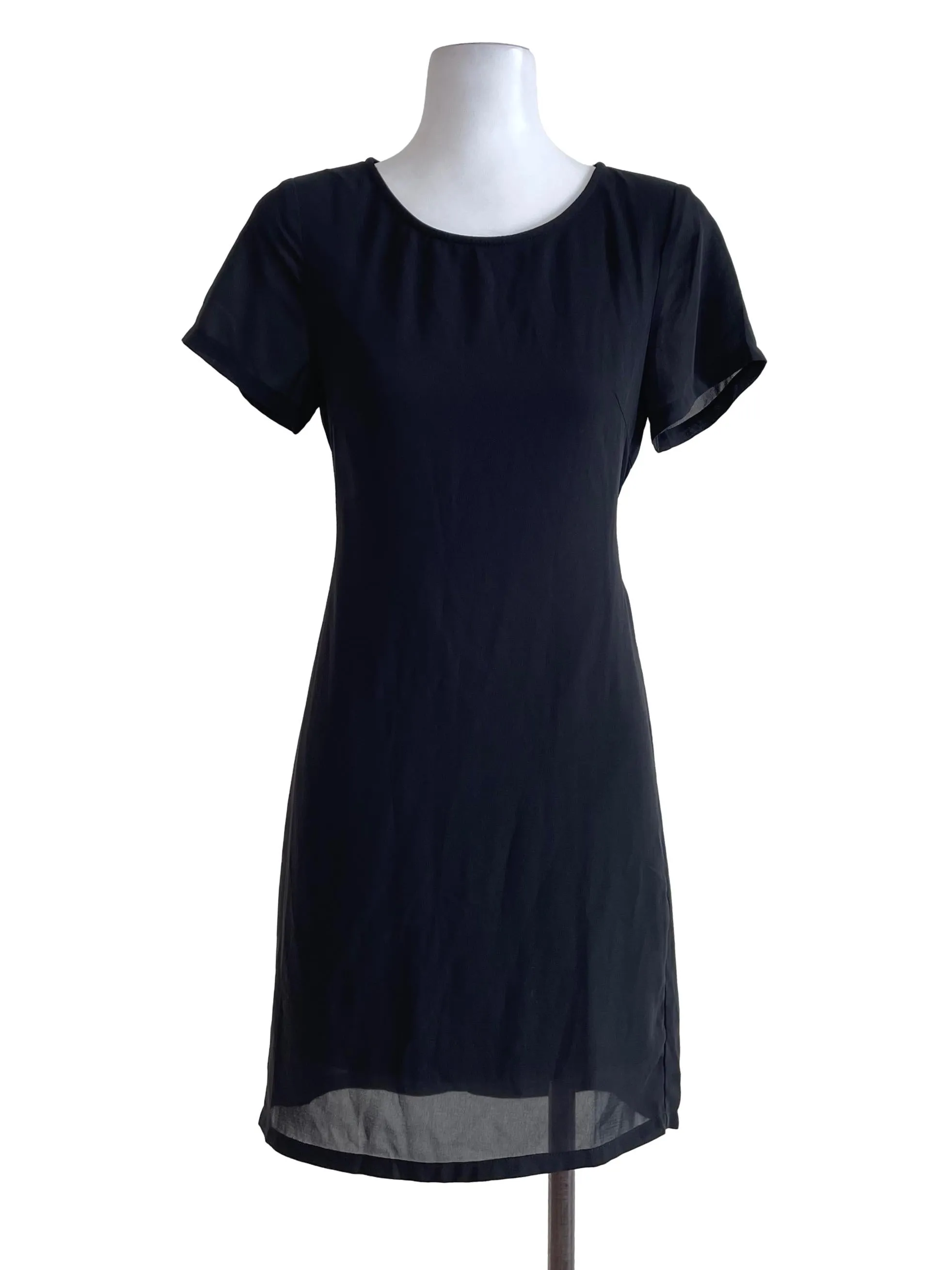 Black Short Sleeve Shift Dress
