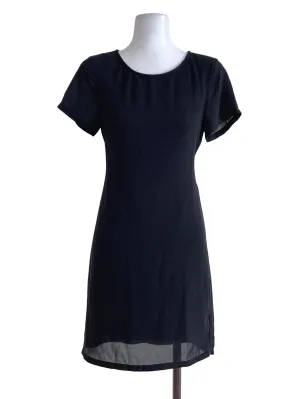 Black Short Sleeve Shift Dress