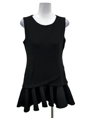 Black Sleeveless Peplum Mini Dress