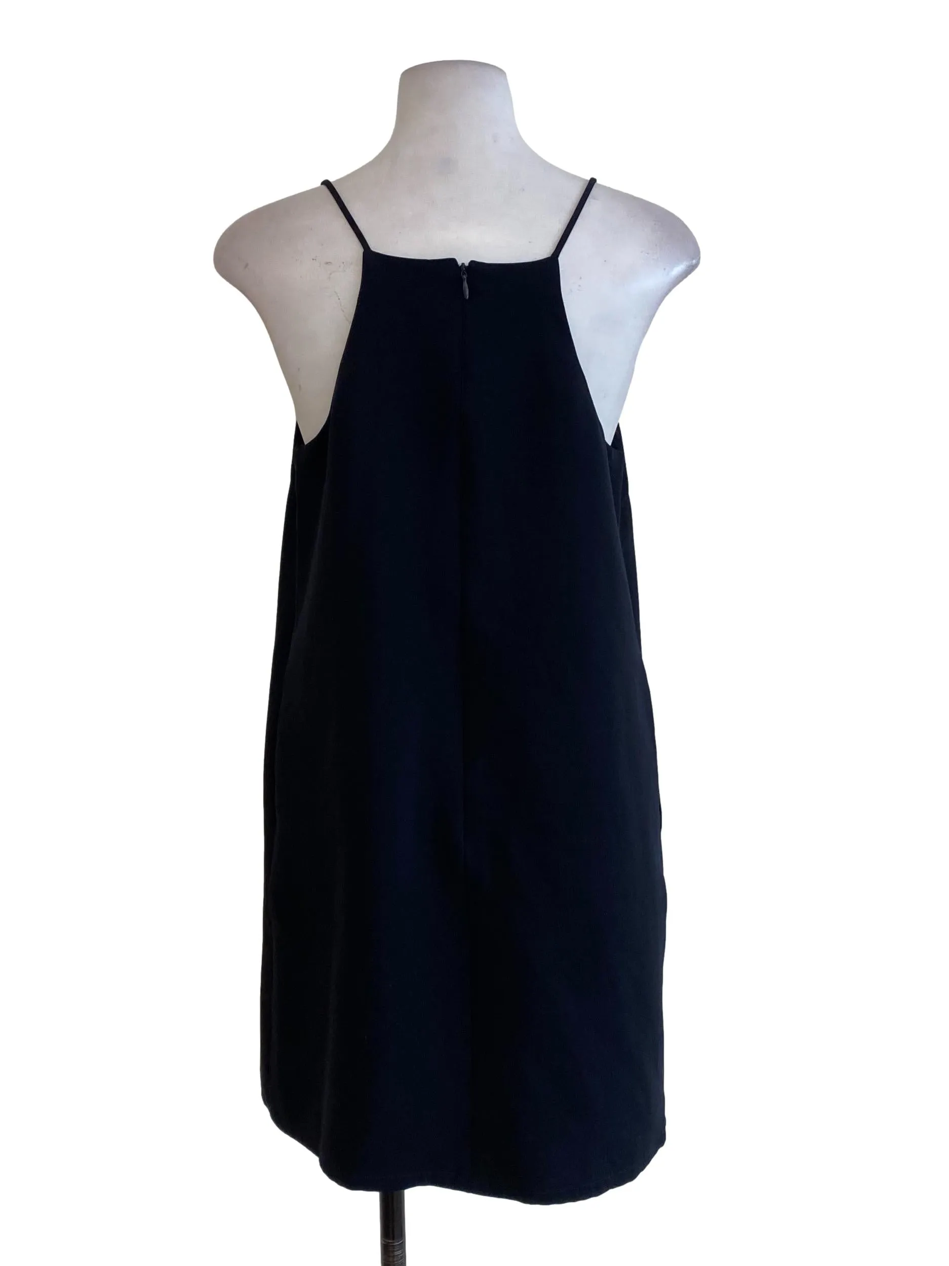 Black V Neck Shift Dress LB