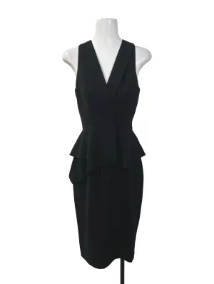 Black V Neck Shift Dress