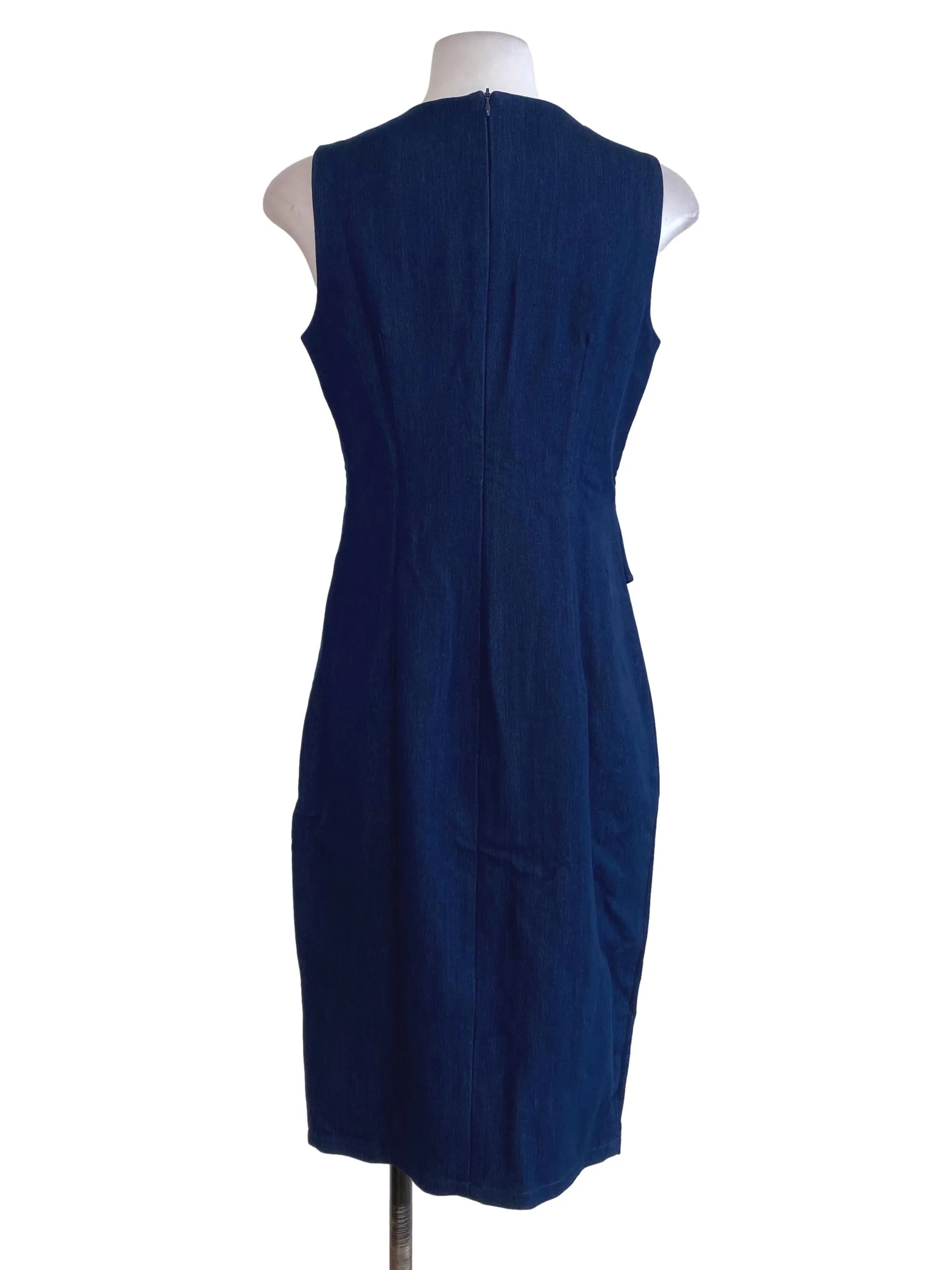 Blue Denim Peplum Dress