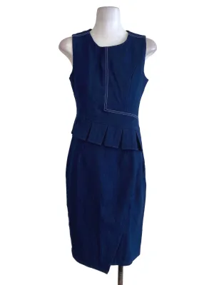 Blue Denim Peplum Dress