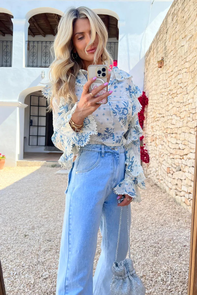 Blue Floral Rachel Blouse
