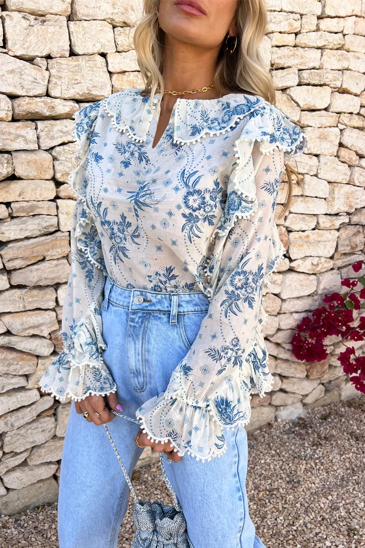 Blue Floral Rachel Blouse