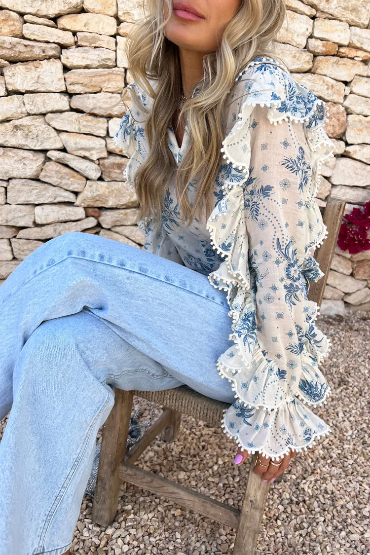 Blue Floral Rachel Blouse