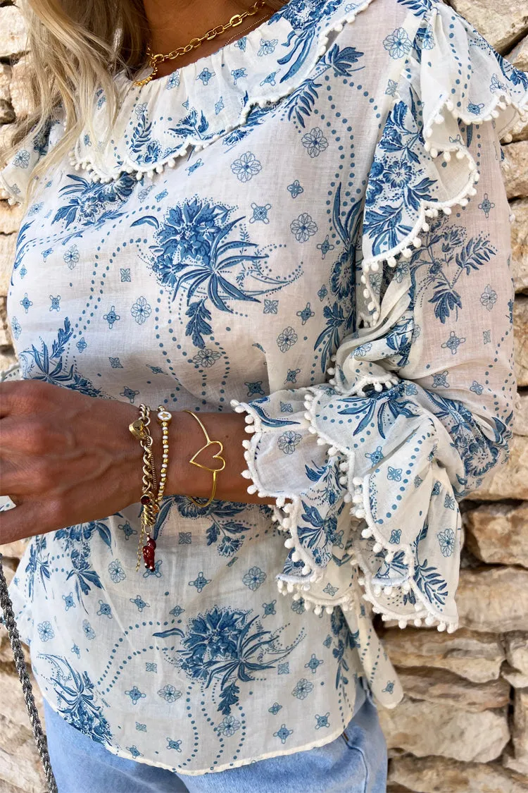 Blue Floral Rachel Blouse
