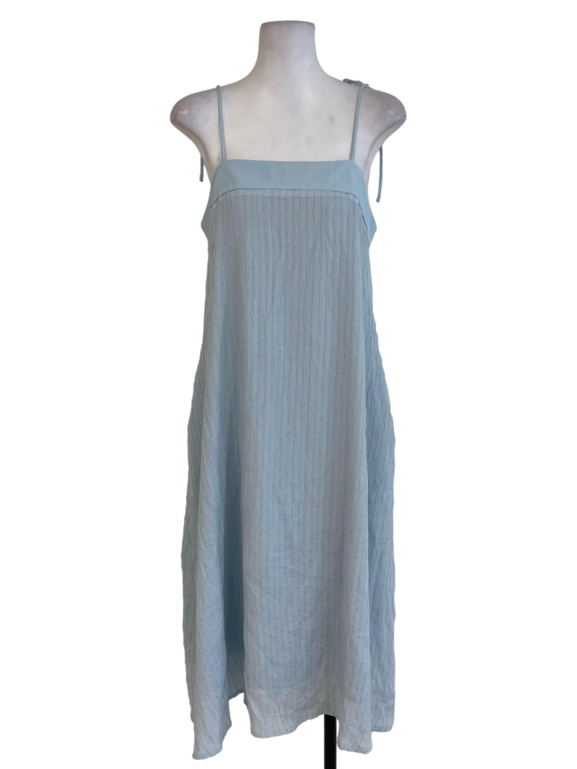 Blue Textured Shift Dress