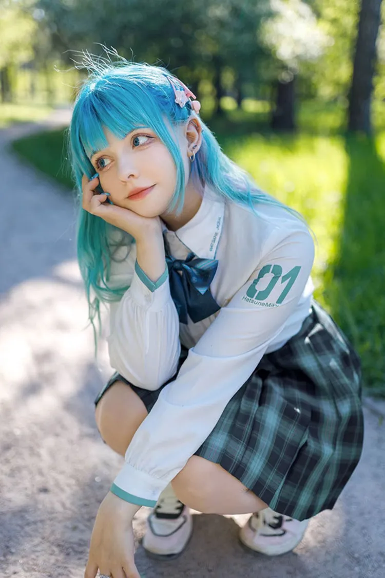 Blue/Green Plaid Print Sweet Japanese School Pleated Skirt