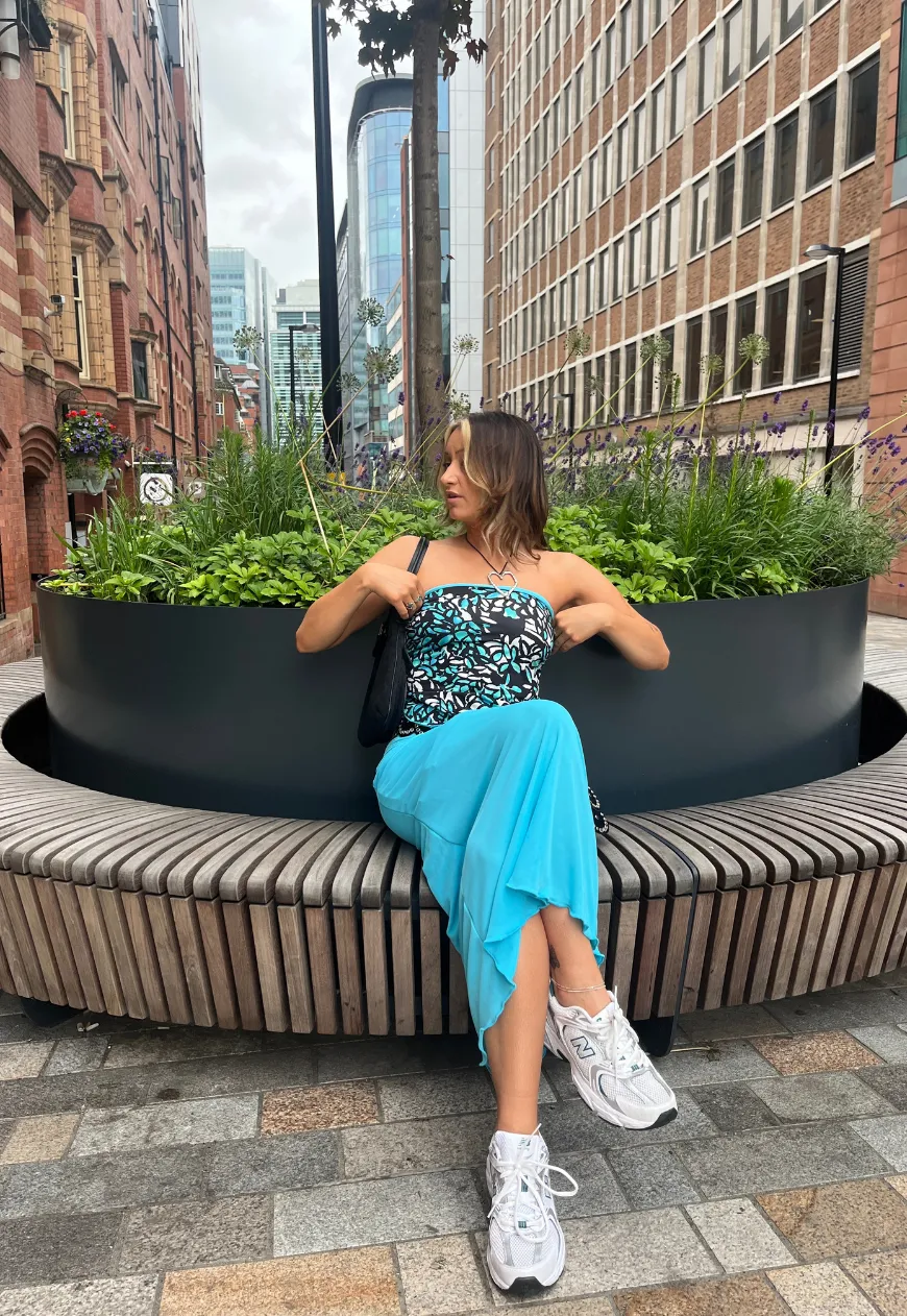 BLUE/PURPLE REVERSIBLE MAXI SKIRT