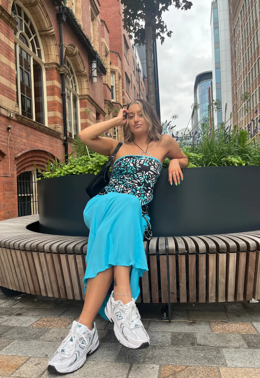 BLUE/PURPLE REVERSIBLE MAXI SKIRT