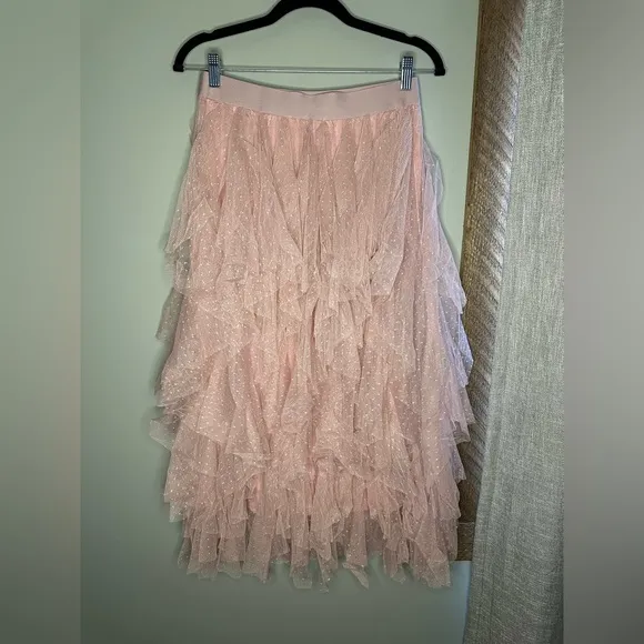 Blush Polka Dot Tulle Layered Skirt