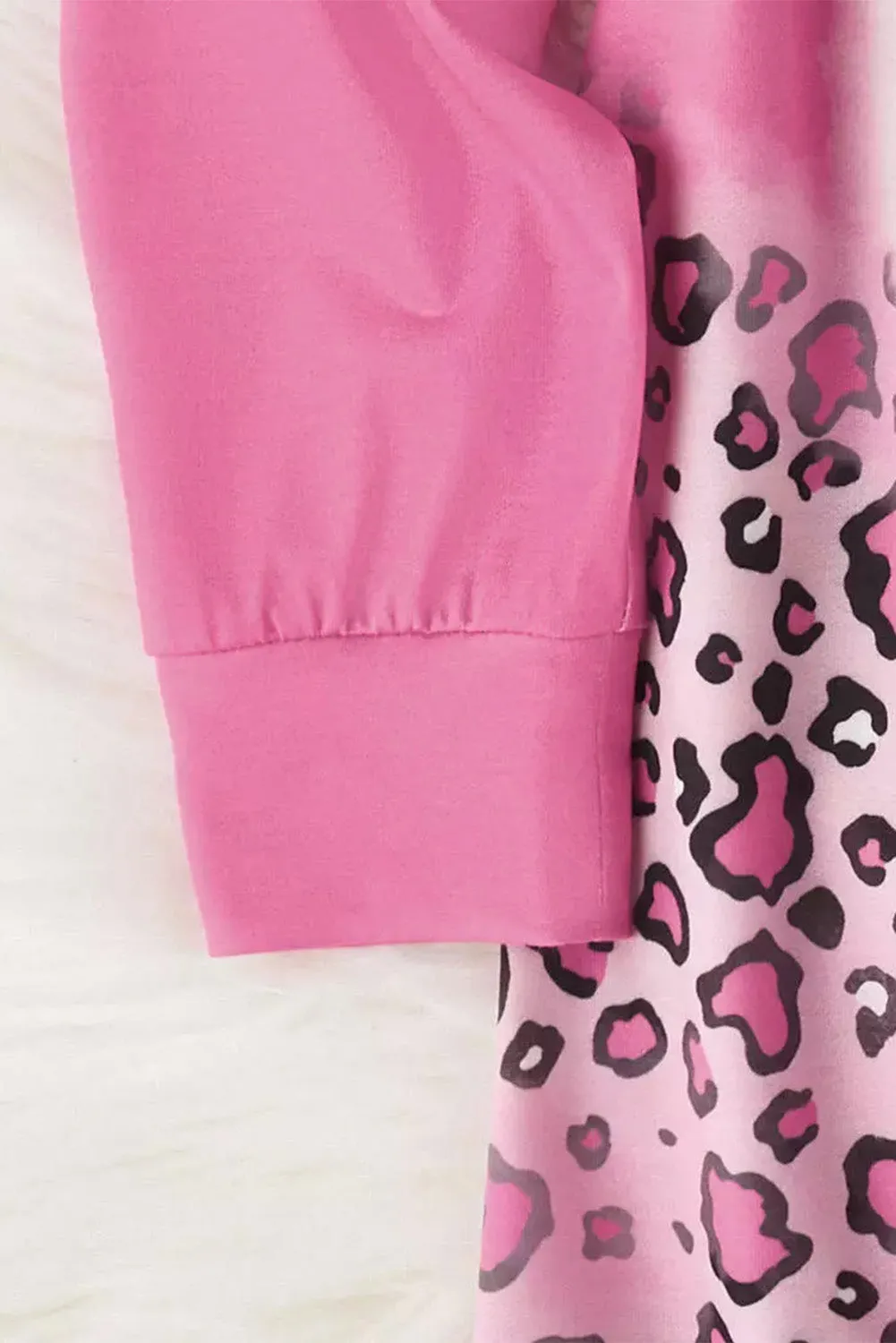 Bonbon Leopard Color Block One Shoulder Shift Mini Dress