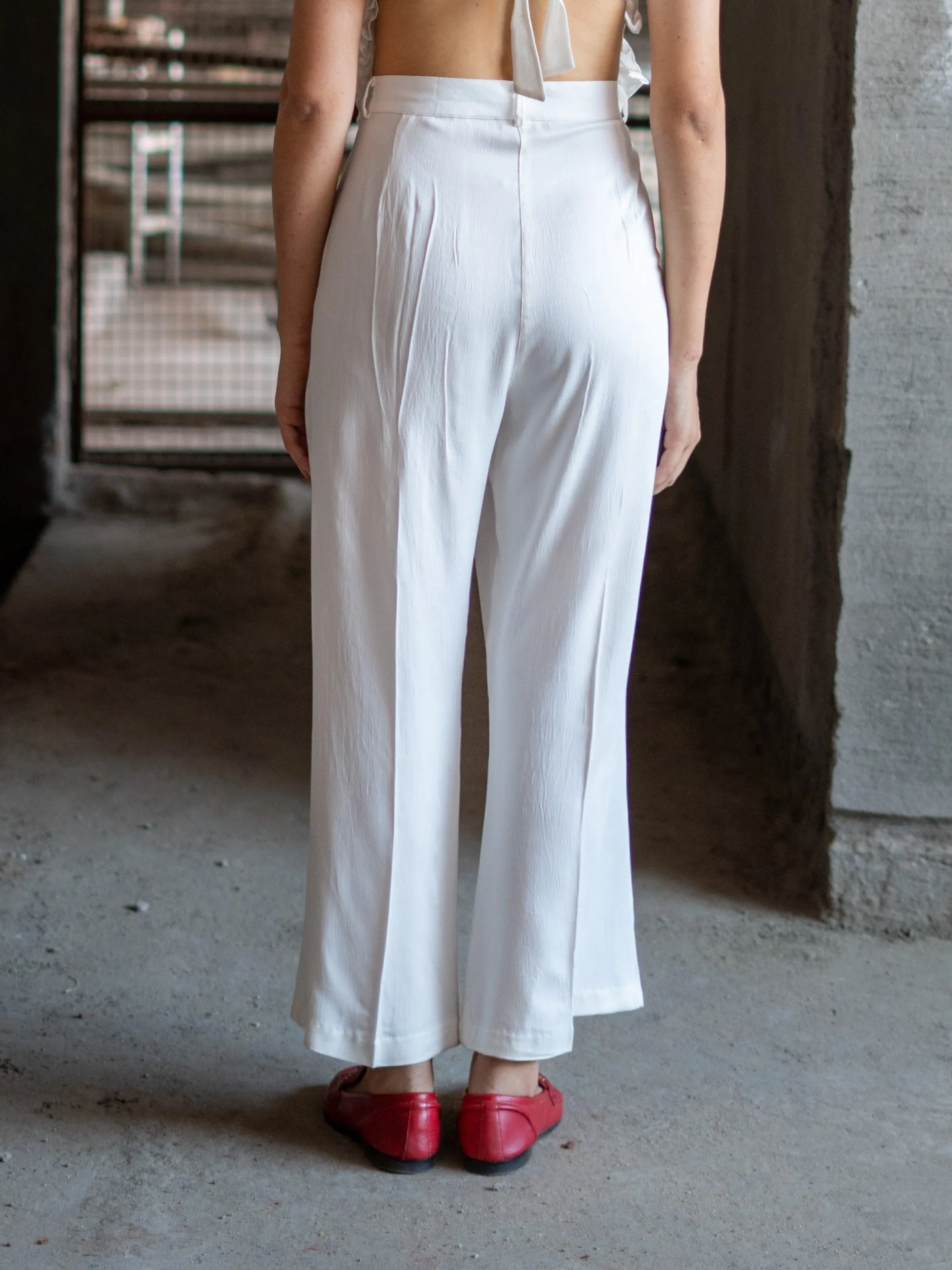 Bootcut Pants - White