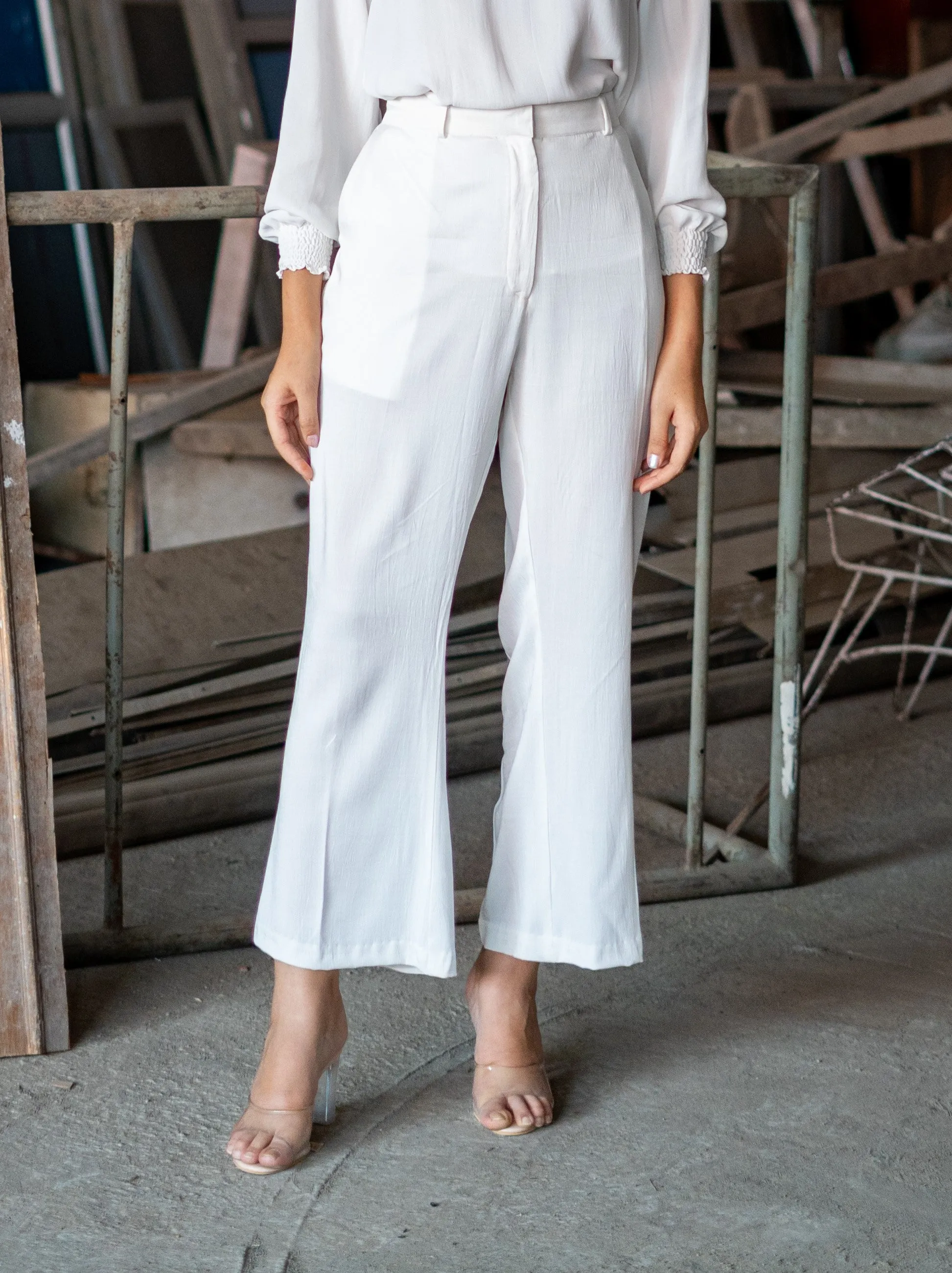 Bootcut Pants - White