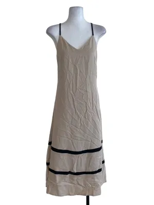 Brown Black Stripe Down Shift Dress