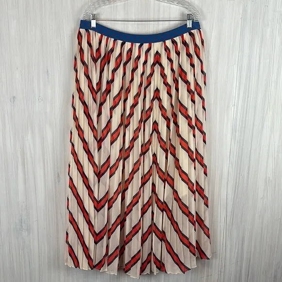 BY MALENE BIRGER ALVILAMMA PLEATED STRIPED MIDI SKIRT 44