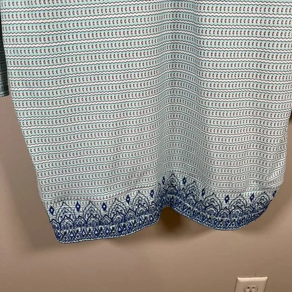 Cabana Life Embroidered Shift Dress Size Medium Blue Swim Cover Vacation Beach
