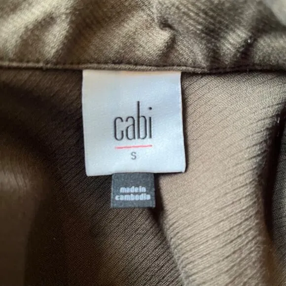 Cabi Academy Jacket #4120 Small Olive Green Zipper Sides Pockets Stretch