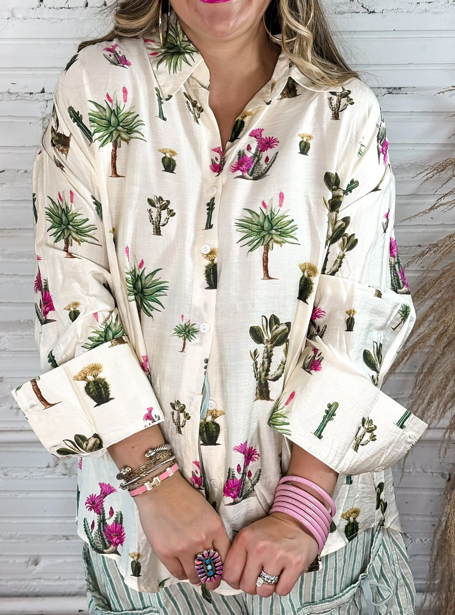 Cactus Lover Button Down Top