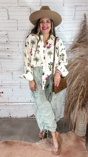 Cactus Lover Button Down Top