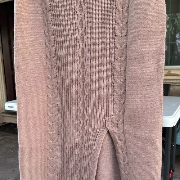 Calvin Klein Women's Cable-Knit Pull-On Midi Skirt Size L
