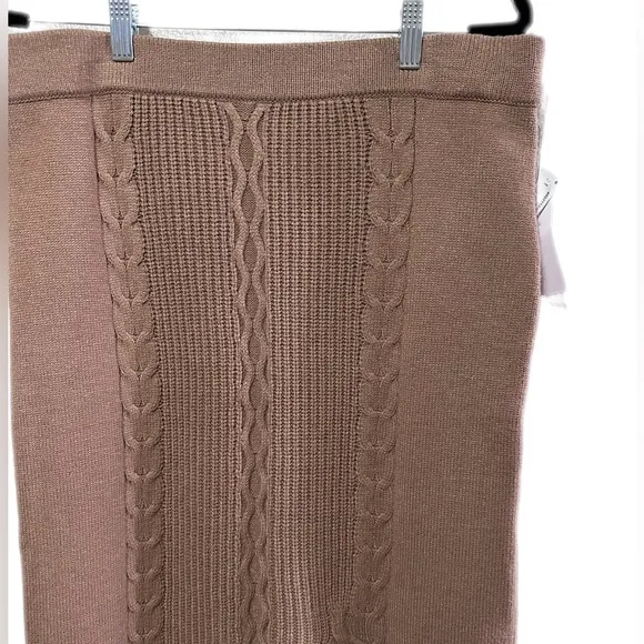 Calvin Klein Women's Cable-Knit Pull-On Midi Skirt Size L
