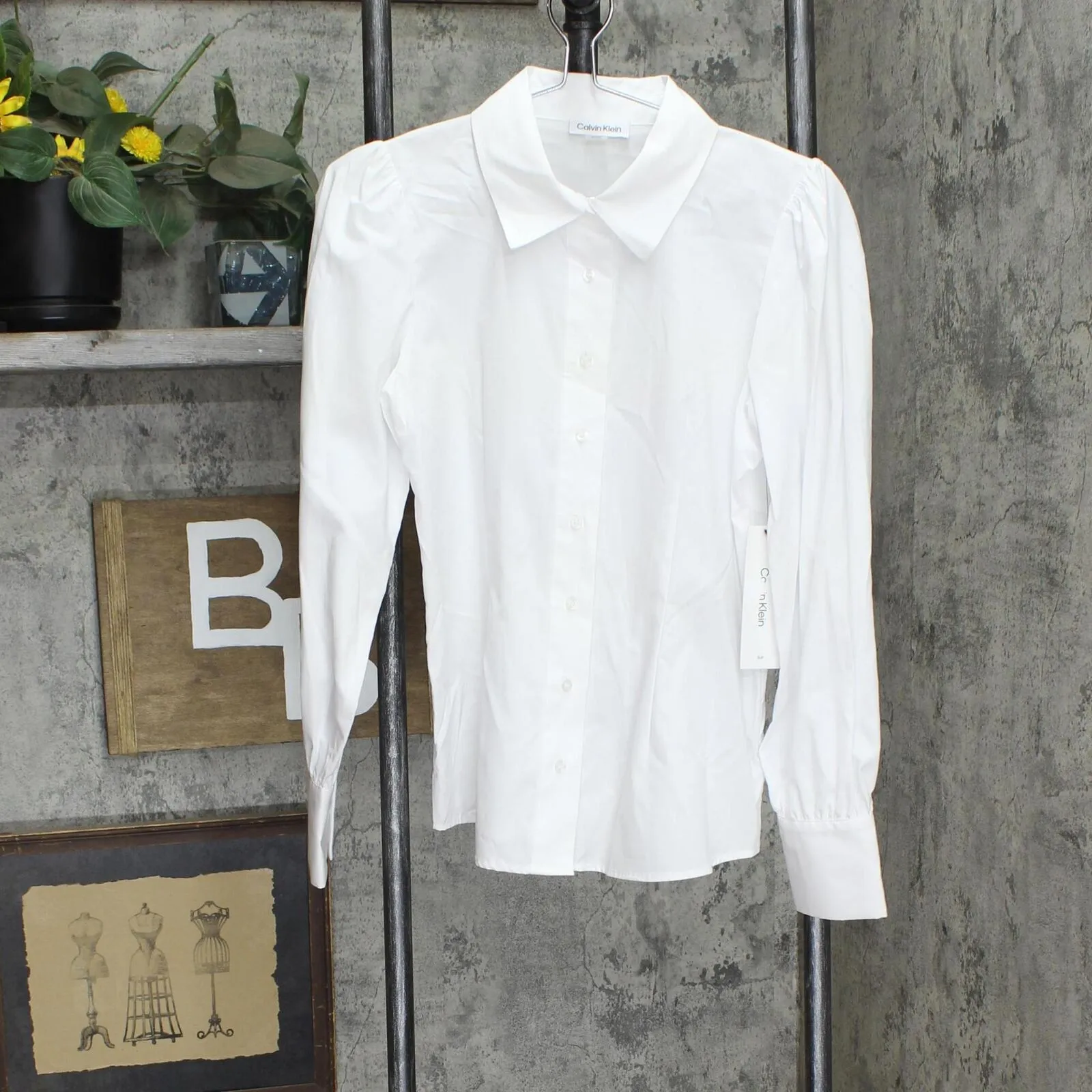 Calvin Klein Women's Collared Cotton Button-Down Blouse S37TB99A