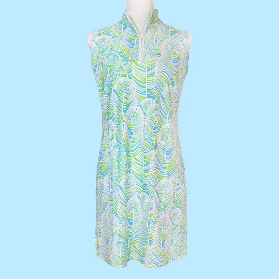 Caswell Sleeveless Polo Dress in 29 Palms Green (Sample)