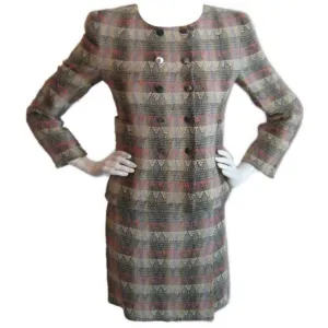 CHANEL Multicolored Two-Piece Jacket and Skirt Set | Size 28