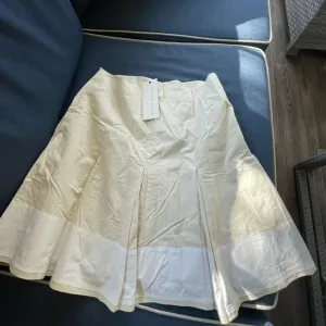 Charles Nolan Pleated Skirt Beige and White Size 10