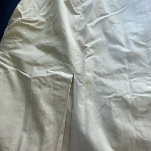 Charles Nolan Pleated Skirt Beige and White Size 10