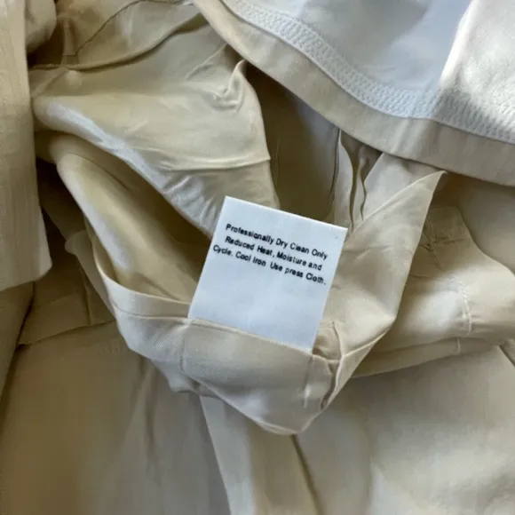 Charles Nolan Pleated Skirt Beige and White Size 10