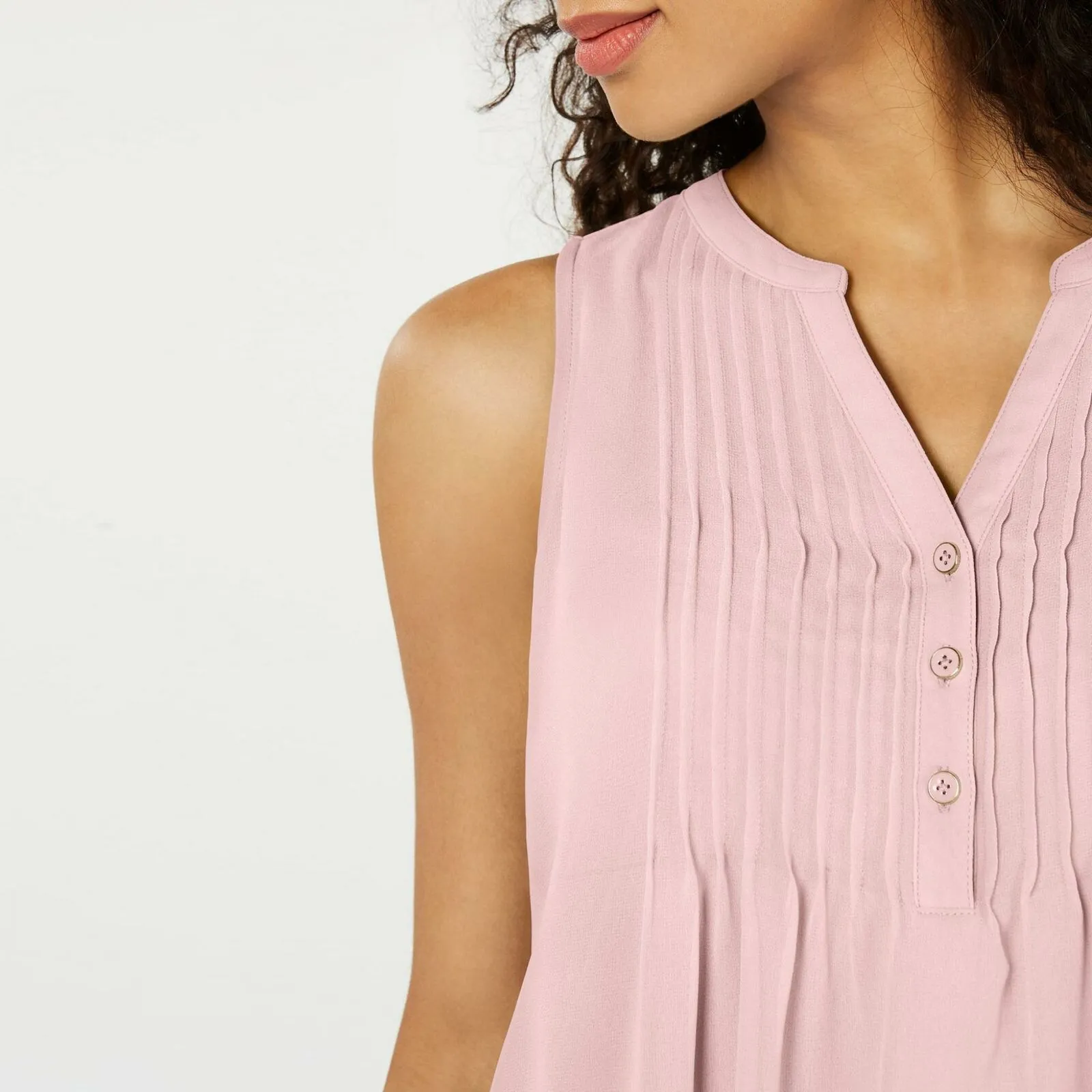 Charter Club Women's Sleeveless Pintuck Blouse