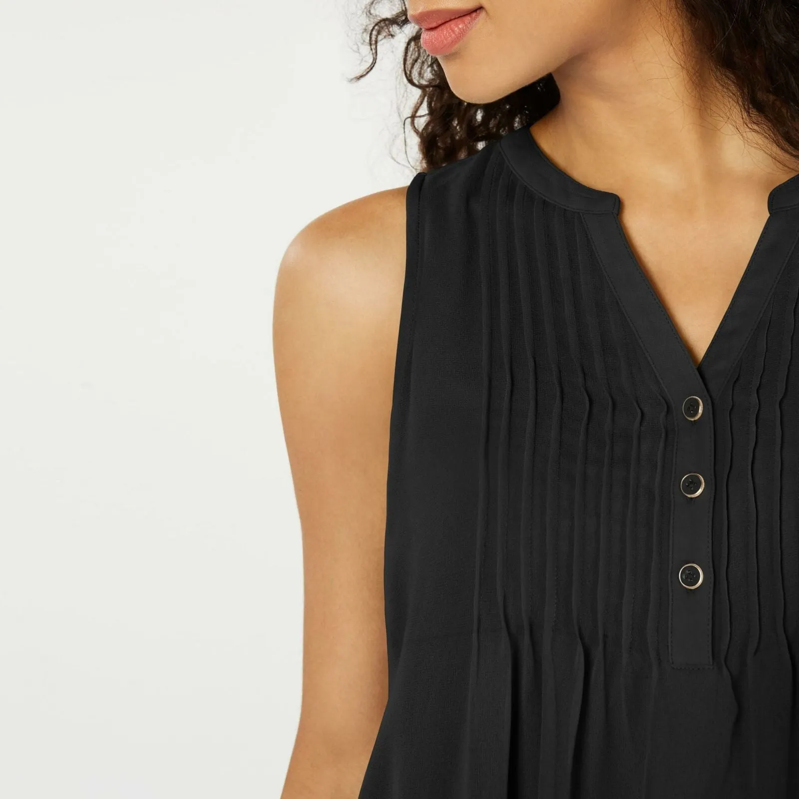 Charter Club Women's Sleeveless Pintuck Blouse