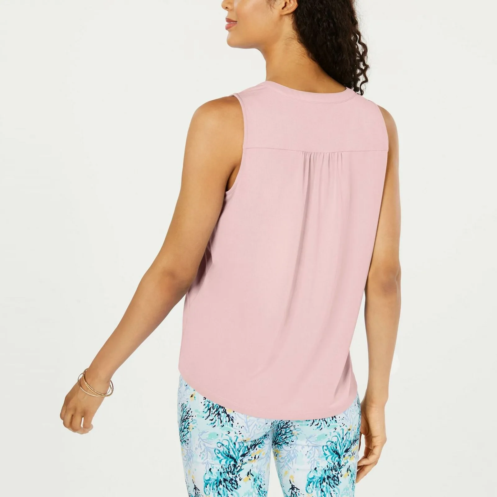 Charter Club Women's Sleeveless Pintuck Blouse